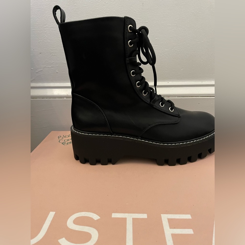 Black Combat boots. Just fab brand.